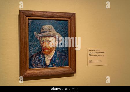 Autoportrait de Vincent van Gogh avec chapeau en feutre gris, 1887 Banque D'Images