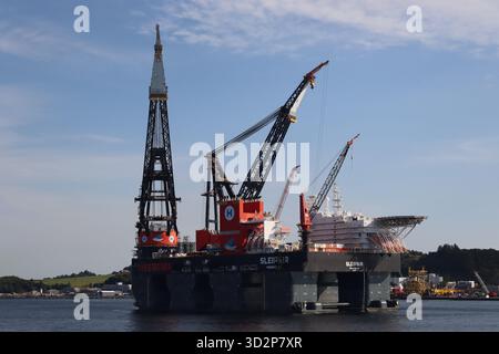 SSCV SLEIPNIR est le plus grand navire grue au monde en 2019, ce navire automoteur travaille principalement pour l'industrie pétrolière. Banque D'Images
