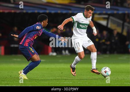 Espagnol la Liga EA Sports match de football FC Barcelone vs Elche au stade olympique de Montjuic à Barcelone, Espagne. 02 novembre 2025. 900/cordon Press Credit : CORDON PRESS/Alamy Live News Banque D'Images