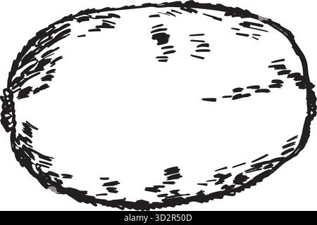 Croquis de superaliments entiers texturés dessinés à la main au kiwi pour bols à smoothie, poteaux de nutrition, marque de petit déjeuner et végétalien. Illustration vectorielle noire et blanche dessinée à la main dans le style d'art au trait. Illustration de Vecteur