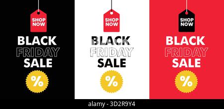 Conception plate du concept de bannière Black Friday Illustration de Vecteur