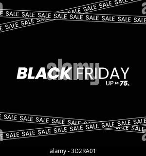Fond élégant du Black Friday avec texte répété et typographie moderne Illustration de Vecteur