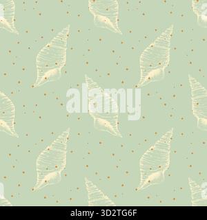 Motif pastel avec coquillages de mer dessiné à la main, mollusks.Tropical coquillages de plage. Ambiance marine. Illustration vectorielle Illustration de Vecteur