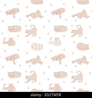 Motif chat mignon sans couture Illustration de Vecteur