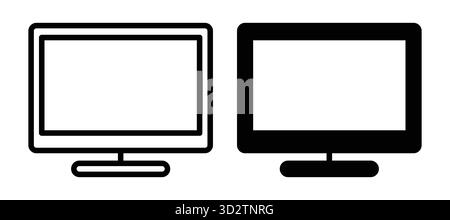 Cette image présente des illustrations en noir et blanc de moniteurs d'ordinateur côte à côte, mettant en valeur un design moderne et minimaliste adapté à divers di Illustration de Vecteur