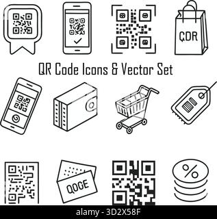 Symboles Digital Scan, Mobile Payment et Smart Technology Illustration de Vecteur