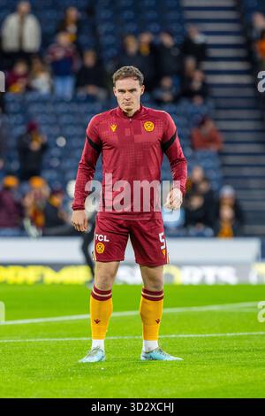 KOFI BALMER, footballeur professionnel, joue actuellement pour le Motherwell FC, une équipe de football jouant en première Division écossaise. Banque D'Images