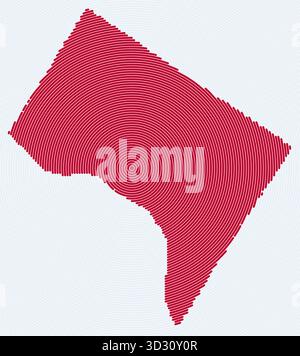 Anneaux en forme de district de Columbia. Carte d'état formée par des cercles empilés. Conception de la forme des limites du district de Columbia. Illustration vectorielle élégante. Illustration de Vecteur