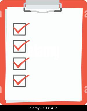 Liste de contrôle complète pour la réussite du projet sur le presse-papiers, les tâches terminées, toutes les cases cochées, prêt pour l'entreprise, montrant l'efficacité et l'approbation Illustration de Vecteur