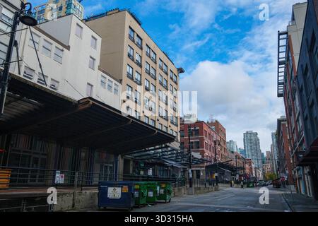 Appartements dans le quartier des entrepôts de Yaletown, Vancouver, C.-B. Banque D'Images