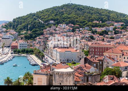 Vue panoramique de Split : Marjan Hill. Croatie Banque D'Images
