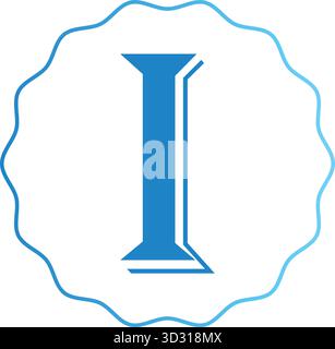 Dégradé lettre I Vector Design isolé sur fond blanc. Parfait pour les tableaux éducatifs, la typographie créative, les affiches alphabétiques et les conceptions de logo. Illustration de Vecteur