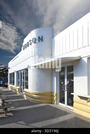 Café Art Déco avec Streamline moderne Banque D'Images