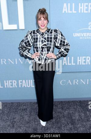 New York, États-Unis. 03 Nov, 2025. Emma Myles assiste à la première de Peacock's All Her Fault à New York, au SVA Theater le 3 novembre 2025 à New York City, NY © Steven Bergman/AFF-USA.COM crédit : AFF/Alamy Live News Banque D'Images