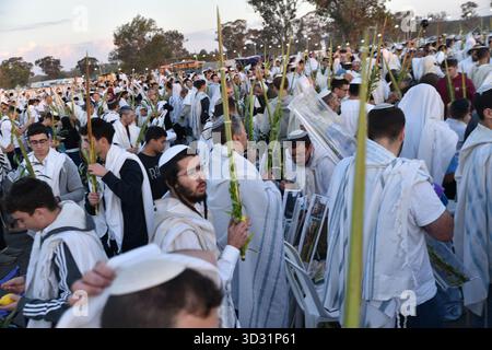 Lieu du parti Nova le 13 octobre 2025 sur le site de l'attaque et du meurtre de masse de civils israéliens, de Juifs célébrant la Fête des Tabernacles, et priant pour le retour du dernier des otages survivants qui avaient été détenus par le Hamas pendant deux ans Banque D'Images