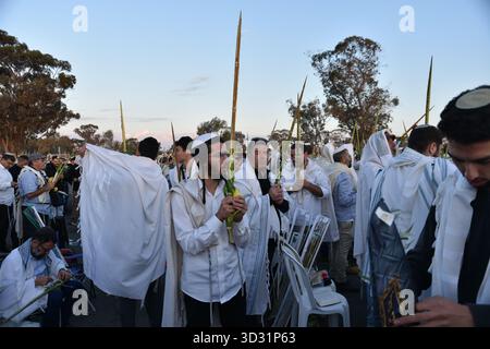 Lieu du parti Nova le 13 octobre 2025 sur le site de l'attaque et du meurtre de masse de civils israéliens, de Juifs célébrant la Fête des Tabernacles, et priant pour le retour du dernier des otages survivants qui avaient été détenus par le Hamas pendant deux ans Banque D'Images