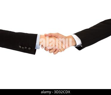 Gros plan sur deux hommes d'affaires serrant la main Banque D'Images