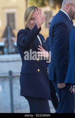 Italie, Rome, 4 novembre 2025 : Journée des forces armées, cérémonie à l'autel de la patrie, en photo le premier ministre Giorgia Meloni photo © Stefano Carofei/Sintesi/Alamy Live News Banque D'Images