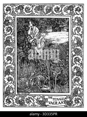 The Female Vagrant, illustration édouardienne de la femme sans-abri par l'illustratrice Eleanor Fortescue Brickdale, de 1905 femmes artistes du monde Banque D'Images