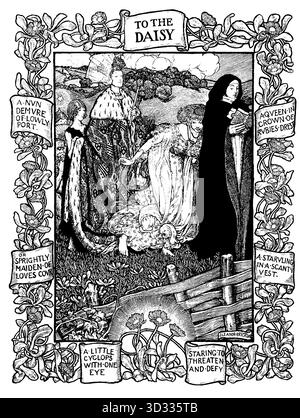 To the Daisy, illustration édouardienne du poème de William Wordsworth, par l’illustratrice Eleanor Fortescue Brickdale, de 1905 femmes artistes du monde Banque D'Images