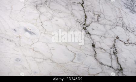 Texture élégante en marbre blanc avec des veines grises complexes et dorées subtiles Banque D'Images