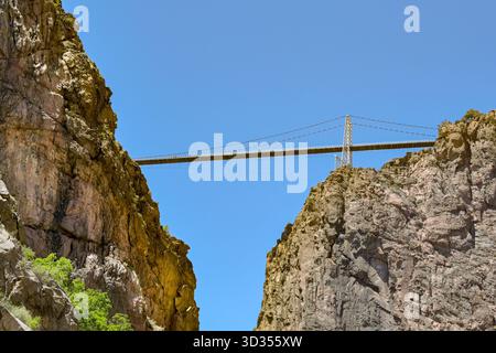 Canon City, Colorado, États-Unis - 22 mai 2025 : vue panoramique du Royal gorge Bridge, un pont suspendu près de Canon City dans le Colorado Banque D'Images