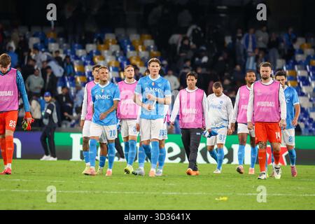 Naples, Naples, Italie. 4 novembre 2025. Lors du match de Ligue des Champions entre Napoli et Eintracht Francfort le 4 novembre 2025, au stade Diego Armando Maradona de Naples. Photo : (crédit image : © Fabio Sasso/ZUMA Press Wire) USAGE ÉDITORIAL SEULEMENT ! Non destiné à UN USAGE commercial ! Banque D'Images