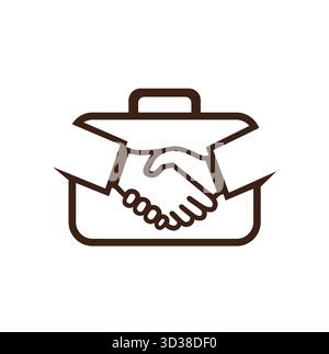 Business Deal et poignée de main, porte-documents logo symbole vectoriel Illustration de Vecteur