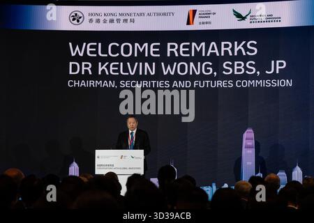 Hong Kong, Hong Kong. 05 novembre 2025. Kelvin Wong, président de la Hong Kong Securities and futures Commission lors du Hong Kong Global Financial leaders Investment Summit, le 5 novembre 2025 à Hong Kong. (Photo de Vernon Yuen/Nexpher images/Sipa USA) crédit : Sipa USA/Alamy Live News Banque D'Images