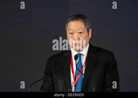 Hong Kong, Hong Kong. 05 novembre 2025. Kelvin Wong, président de la Hong Kong Securities and futures Commission lors du Hong Kong Global Financial leaders Investment Summit, le 5 novembre 2025 à Hong Kong. (Photo de Vernon Yuen/Nexpher images/Sipa USA) crédit : Sipa USA/Alamy Live News Banque D'Images
