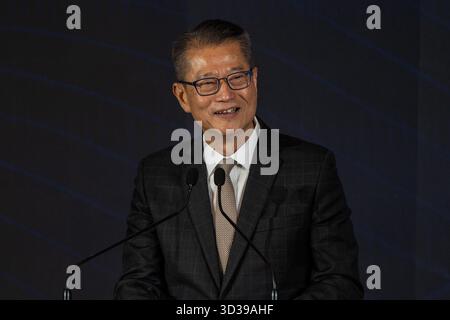 Hong Kong, Hong Kong. 05 novembre 2025. Paul Chan Mo-po, sécurité financière de Hong Kong au sommet sur l'investissement des leaders financiers mondiaux de Hong Kong le 5 novembre 2025 à Hong Kong. (Photo de Vernon Yuen/Nexpher images/Sipa USA) crédit : Sipa USA/Alamy Live News Banque D'Images