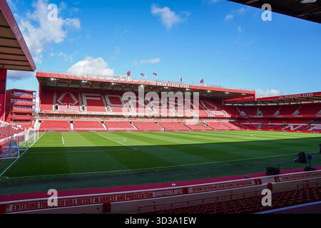 West Bridgford, Royaume-Uni. 01 novembre 2025. Vue générale à l'intérieur du stade pendant le match de Nottingham Forest contre Manchester United premier League au City Ground, West Bridgford, Angleterre le 1er novembre 2025 crédit : Eleanor Hoad/Every second Media crédit : Every second Media/Alamy Live News Banque D'Images