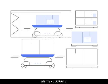 Robots de tri illustrations vectorielles de dessins animés isolées. Illustration de Vecteur