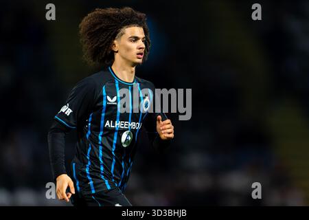 Roeselare, Belgique. 05 novembre 2025. ROESELARE, BELGIQUE - 5 NOVEMBRE : Ilyas Bouazzaoui du Club Brugge lors du match de l'UEFA Youth League 2025/26 entre le Club Brugge KV et le FC Barcelone au NID le 5 novembre 2025 à Roeselare, Belgique. (Photo de Joris Verwijst/Orange Pictures) crédit : Orange pics BV/Alamy Live News Banque D'Images