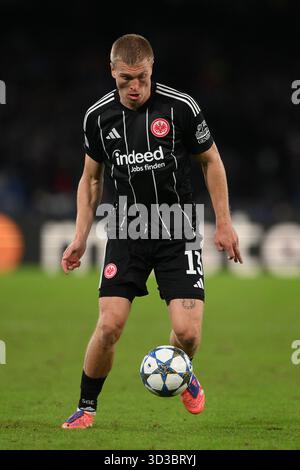 4 novembre 2025, Diego Armando Maradona Stadium, Naples, Italie ; UEFA Europa League Football match ; Napoli contre Francfort ; Rasmus Kristensen d'Eintrach Banque D'Images