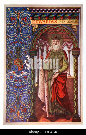 Illustration du roi Édouard le Confesseur (1004 -1066) du XIXe siècle la vie des pères, martyrs et autres saints principaux par le révérend Banque D'Images