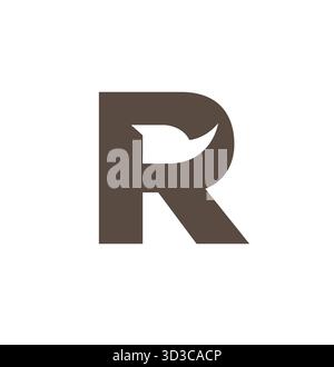 lettre créative r rhinocéros tête de signe logo vecteur forme de conception Illustration de Vecteur