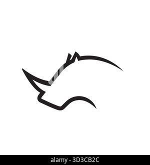 Rhino Head logo lignes vecteur symbole illustration d'icône de conception Illustration de Vecteur