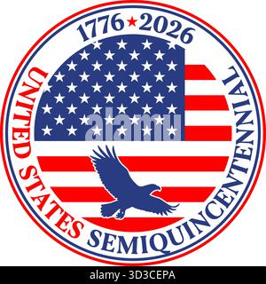 Badge fantaisie AMÉRICAIN pour le 250e anniversaire de l'histoire des États-Unis d'Amérique, illustration vectorielle Illustration de Vecteur