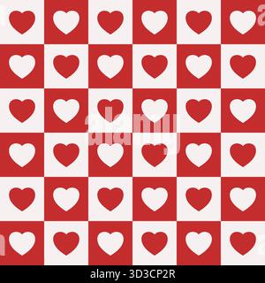 Motif coeur sans couture. Coeurs de couleur rouge. Motif d'amour répété pour les imprimés de filles de conception. Papier peint répété. Répéter l'arrière-plan abstrait. Foyer mignon Illustration de Vecteur