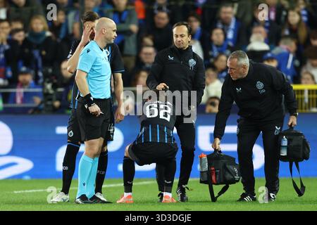 Bruges, Belgique. 05 novembre 2025. Lynnt Audoor du club photographié lors d'un match entre le Club belge Brugge KV et le FC espagnol Barcelone, le mercredi 05 novembre 2025 à Bruges, le quatrième jour de la phase de Ligue du tournoi de l'UEFA Champions League. BELGA PHOTO BRUNO FAHY crédit : Belga News Agency/Alamy Live News Banque D'Images