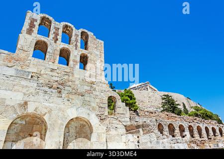 Odéon d'Hérode Atticus, au versant sud de l'Acropole, Athènes, Grèce, Europe, Banque D'Images