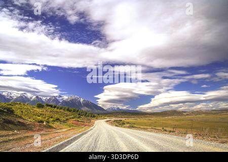 Scenic route qui traverse le sud de la Patagonie, Argentine Banque D'Images