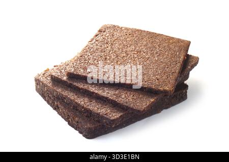Tranches de pumpernickel Isolated On White Banque D'Images