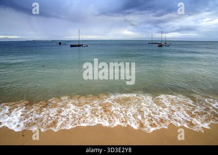 Plage près du village de pêcheurs d'Anakao, au sud ouest de Madagascar Banque D'Images
