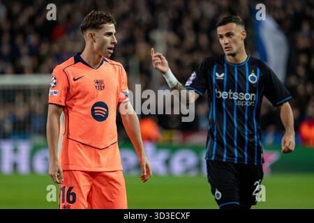Bruges, Belgique. 05 novembre 2025. Fermín López de Barcelone lors du match MD4 de la Ligue des champions 2025/26 de l'UEFA Champions League entre le Club Brugge KV et le FC Barcelone au Jan Breydelstadion à Bruges, Belgique, le 5 novembre 2025 (photo Andrew SURMA/ crédit : Sipa USA/Alamy Live News Banque D'Images