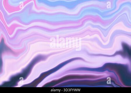 Une pièce d'art fluide abstraite colorée avec des vagues tourbillonnantes dans les tons de rose, violet et bleu. La texture en marbre crée un hypnotisme et Mo Banque D'Images