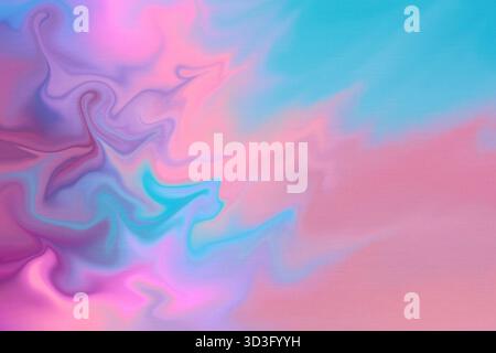 Une image abstraite fascinante avec des vagues fluides dans des tons pastel doux de rose, bleu et violet, créant une atmosphère apaisante et éthérée parfaite pour Banque D'Images