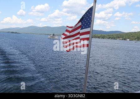 12 juillet 2020 :. Mohican Steamboatst sur le lac George. Banque D'Images