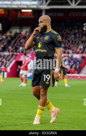 West Bridgford, Royaume-Uni. 01 novembre 2025. Manchester United Bryan Mbeumo lors du match de Nottingham Forest contre Manchester United premier League au City Ground, West Bridgford, Angleterre le 1er novembre 2025 crédit : Eleanor Hoad/Every second Media crédit : Every second Media/Alamy Live News Banque D'Images